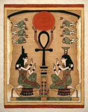 Ancient Egyptian Goddess Isis and Nephthys Art Print